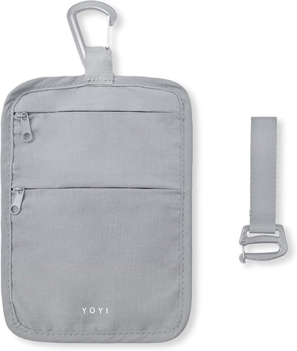 Anti-Theft Belt Waist Travel Wallet Hidden Passport 3-Zone Clip Carabiner