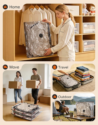 15 Pack Portable Vacuum Storage Bags for Travel with Rechargeable Electric Pump, Carry-on Size Compression Packing Bags for Clothing, Blankets, Space Saver for Luggage and Suitcase