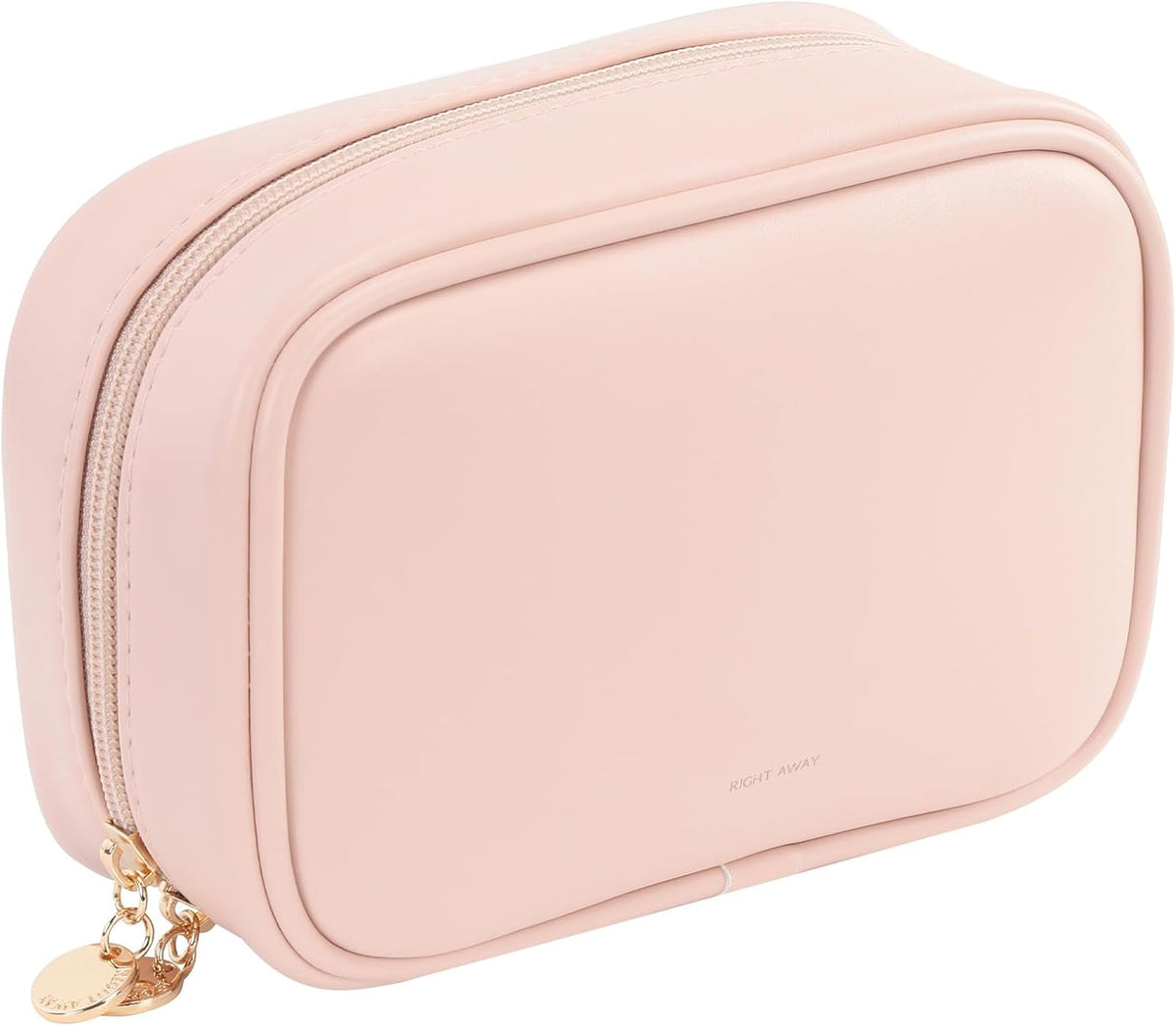 Small Makeup Bag for Purse,Cosmetic Bag Organizer for Women,Waterproof PU Leather Make Up Pouch Toiletry Bag with Pockets,Portable Makeup Case for Travel Accessories&Accessories(Pink)