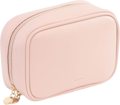 Small Makeup Bag for Purse,Cosmetic Bag Organizer for Women,Waterproof PU Leather Make Up Pouch Toiletry Bag with Pockets,Portable Makeup Case for Travel Accessories&Accessories(Pink)