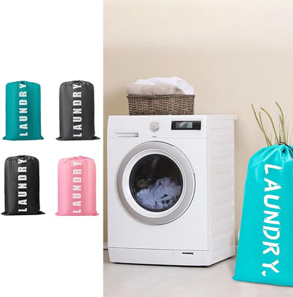 XL Travel Laundry Bag Large Machine Washable Dirty Clothes Organizer with Drawstring Foldable Lightweight 24 x 36 Inch Black