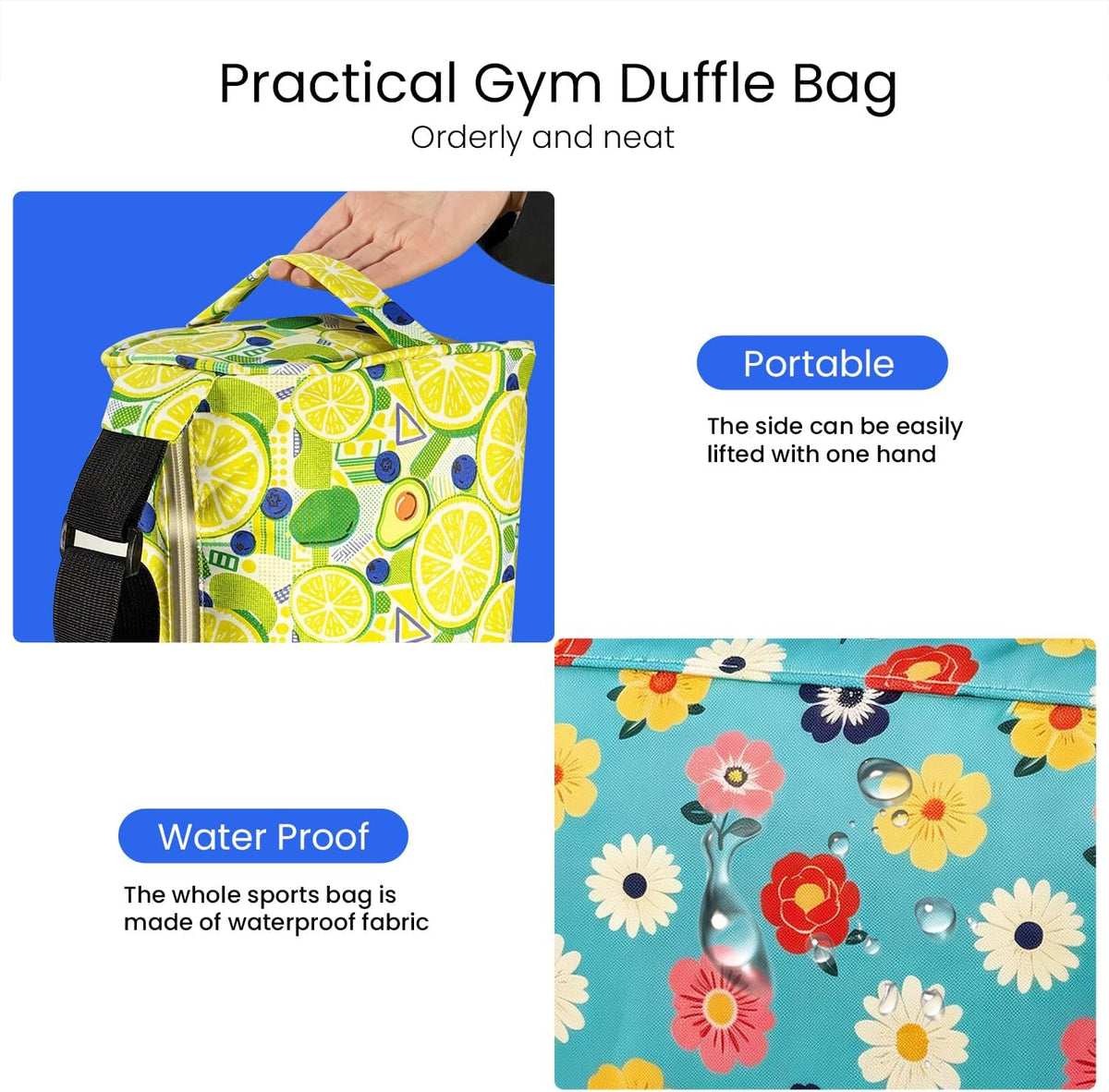 Small Gym Bag for Women & Men,Small Lightweight Duffel Bag Carry On Bags Mini Duffel Travel Bag Waterproof Sports Bags for Workout/Sport/Travel, Royal Blue,with Shoes Compartment