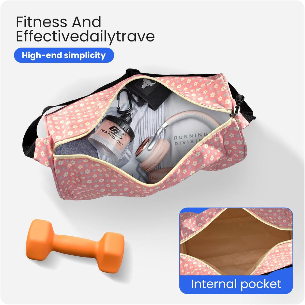 Small Gym Bag for Women & Men,Small Lightweight Duffel Bag Carry On Bags Mini Duffel Travel Bag Waterproof Sports Bags for Workout/Sport/Travel, Royal Blue,with Shoes Compartment