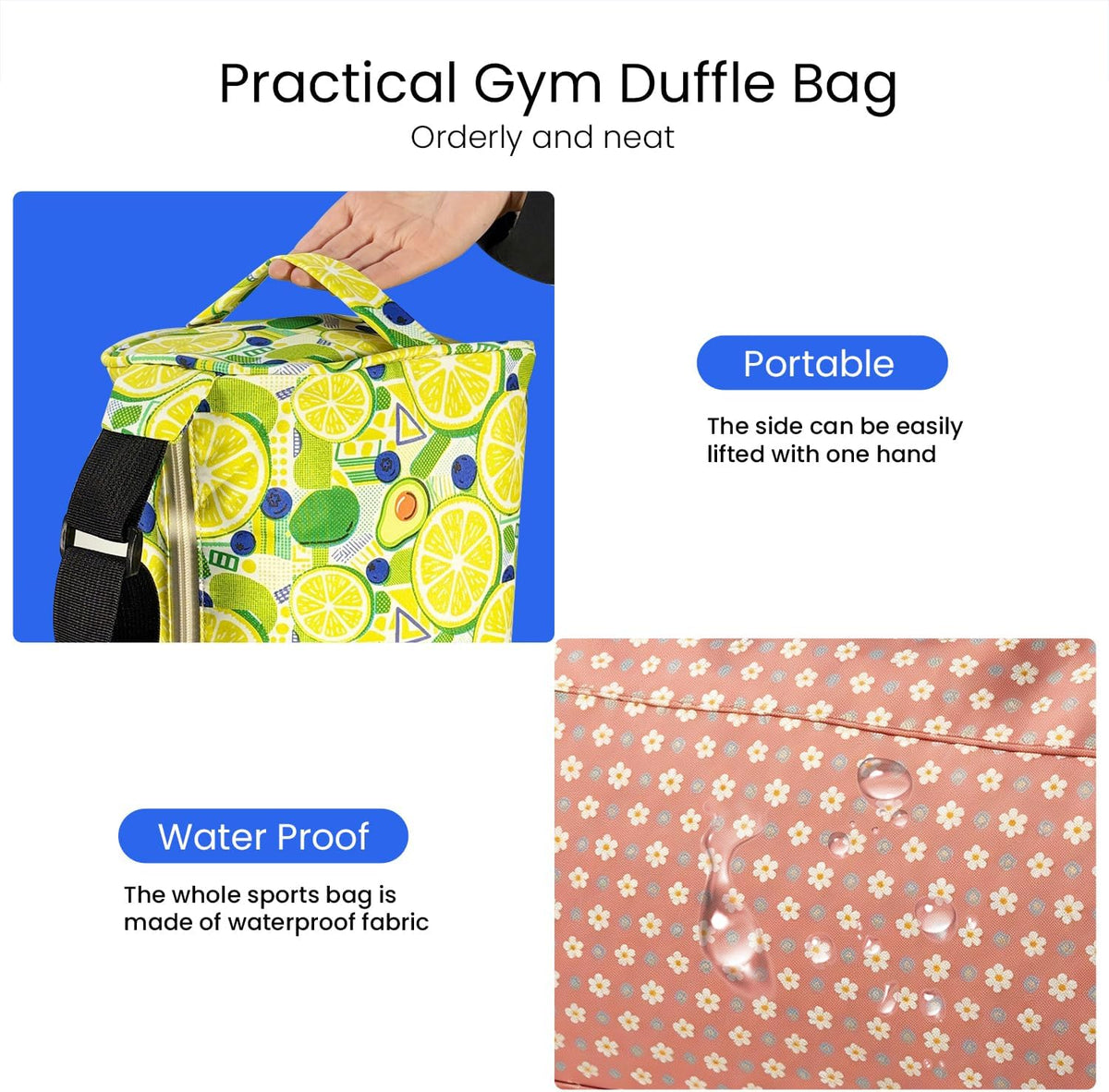 Small Gym Bag for Women & Men,Small Lightweight Duffel Bag Carry On Bags Mini Duffel Travel Bag Waterproof Sports Bags for Workout/Sport/Travel, Royal Blue,with Shoes Compartment