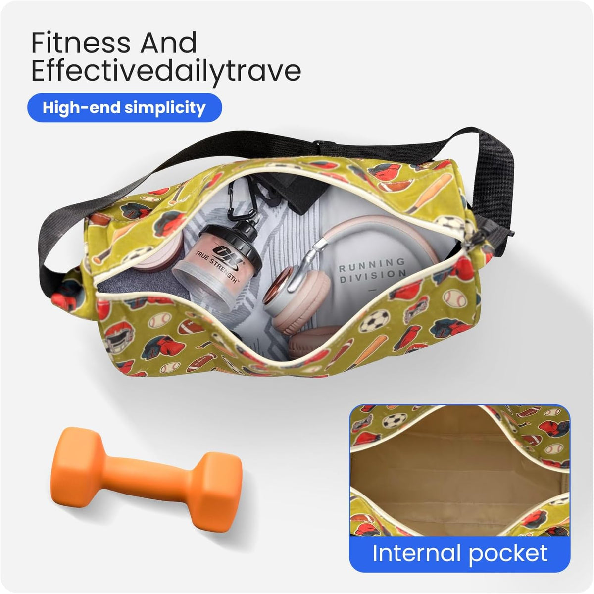 Small Gym Bag for Women & Men,Small Lightweight Duffel Bag Carry On Bags Mini Duffel Travel Bag Waterproof Sports Bags for Workout/Sport/Travel, Royal Blue,with Shoes Compartment