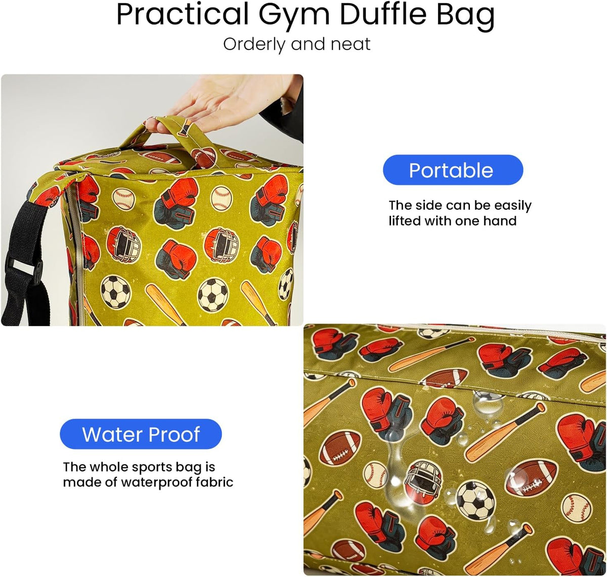 Small Gym Bag for Women & Men,Small Lightweight Duffel Bag Carry On Bags Mini Duffel Travel Bag Waterproof Sports Bags for Workout/Sport/Travel, Royal Blue,with Shoes Compartment
