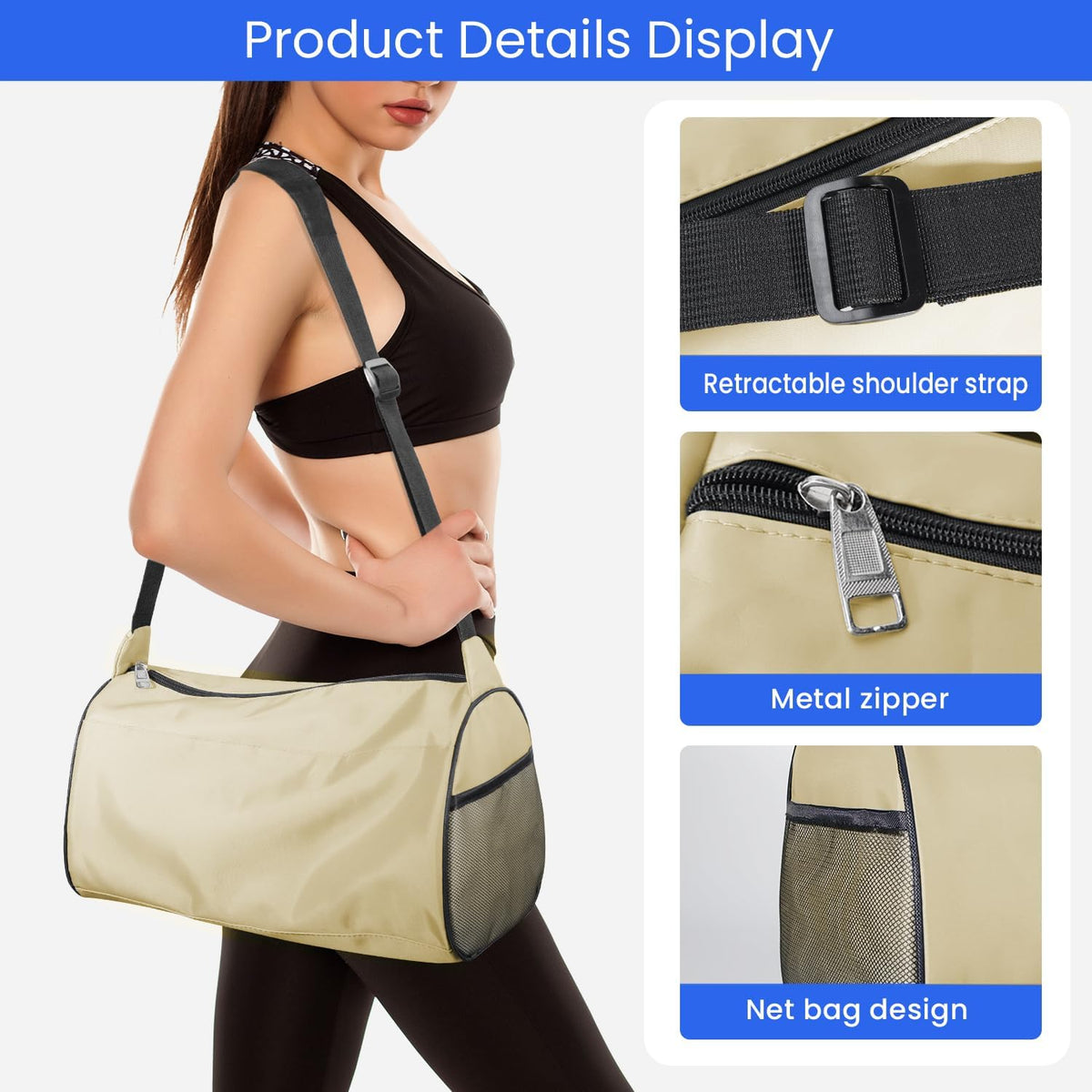 Small Gym Bag for Women & Men,Small Lightweight Duffel Bag Carry On Bags Mini Duffel Travel Bag Waterproof Sports Bags for Workout/Sport/Travel, Royal Blue,with Shoes Compartment