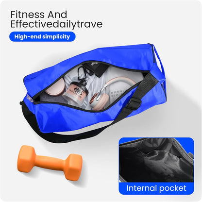 Small Gym Bag for Women & Men,Small Lightweight Duffel Bag Carry On Bags Mini Duffel Travel Bag Waterproof Sports Bags for Workout/Sport/Travel, Royal Blue,with Shoes Compartment
