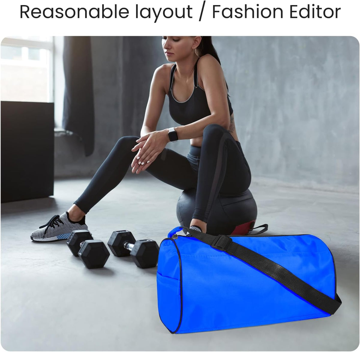 Small Gym Bag for Women & Men,Small Lightweight Duffel Bag Carry On Bags Mini Duffel Travel Bag Waterproof Sports Bags for Workout/Sport/Travel, Royal Blue,with Shoes Compartment