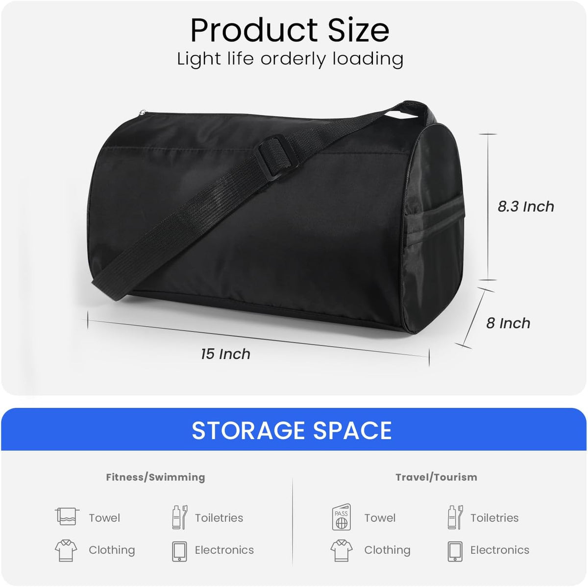 Small Gym Bag for Women & Men,Small Lightweight Duffel Bag Carry On Bags Mini Duffel Travel Bag Waterproof Sports Bags for Workout/Sport/Travel, Royal Blue,with Shoes Compartment