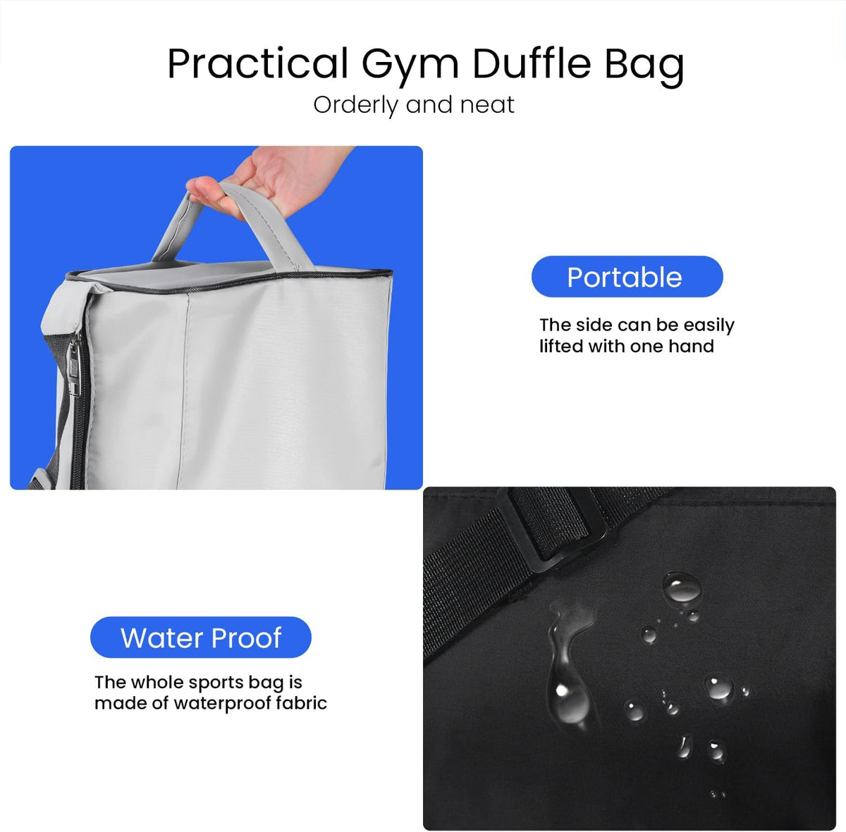 Small Gym Bag for Women & Men,Small Lightweight Duffel Bag Carry On Bags Mini Duffel Travel Bag Waterproof Sports Bags for Workout/Sport/Travel, Royal Blue,with Shoes Compartment