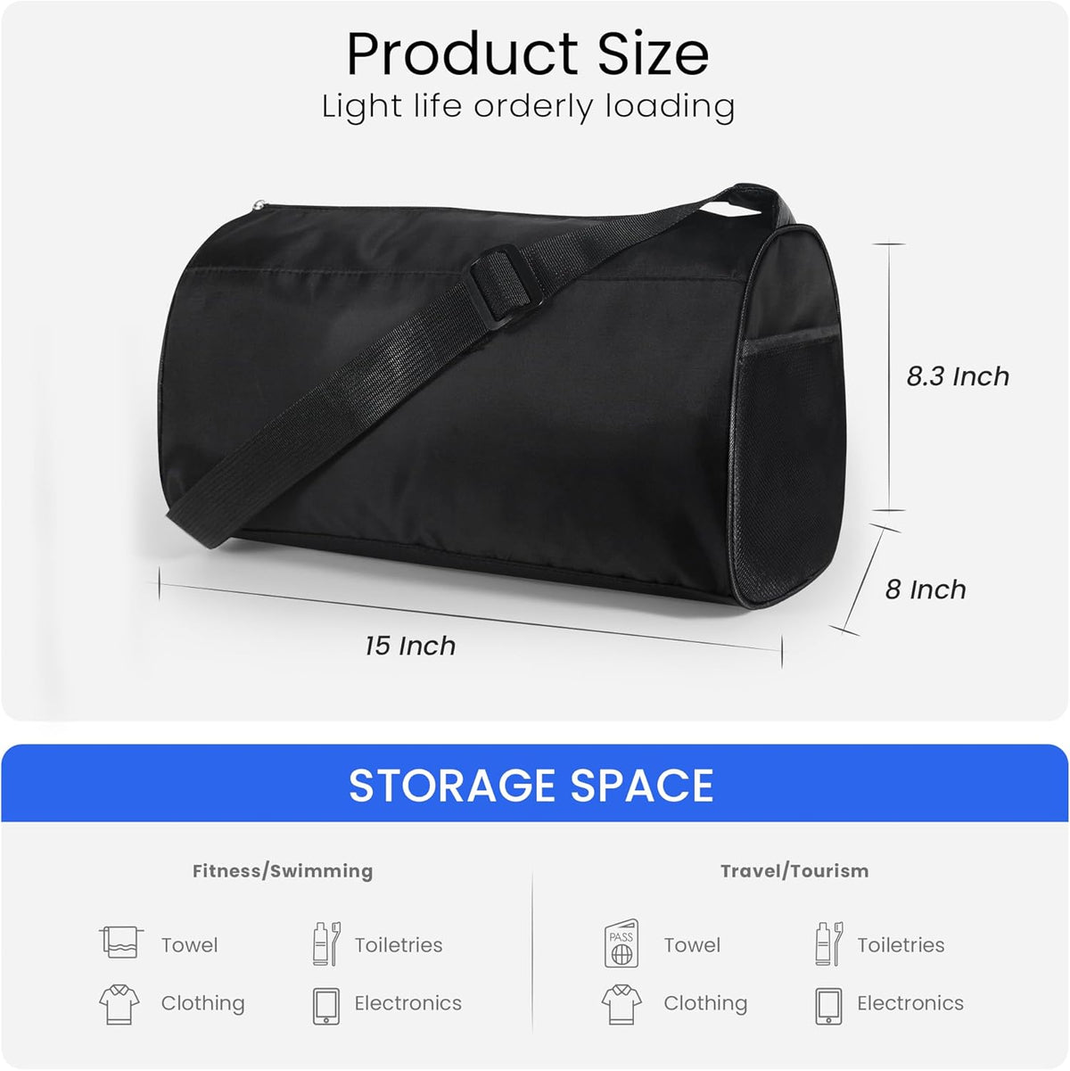 Small Gym Bag for Women & Men,Small Lightweight Duffel Bag Carry On Bags Mini Duffel Travel Bag Waterproof Sports Bags for Workout/Sport/Travel, Royal Blue,with Shoes Compartment