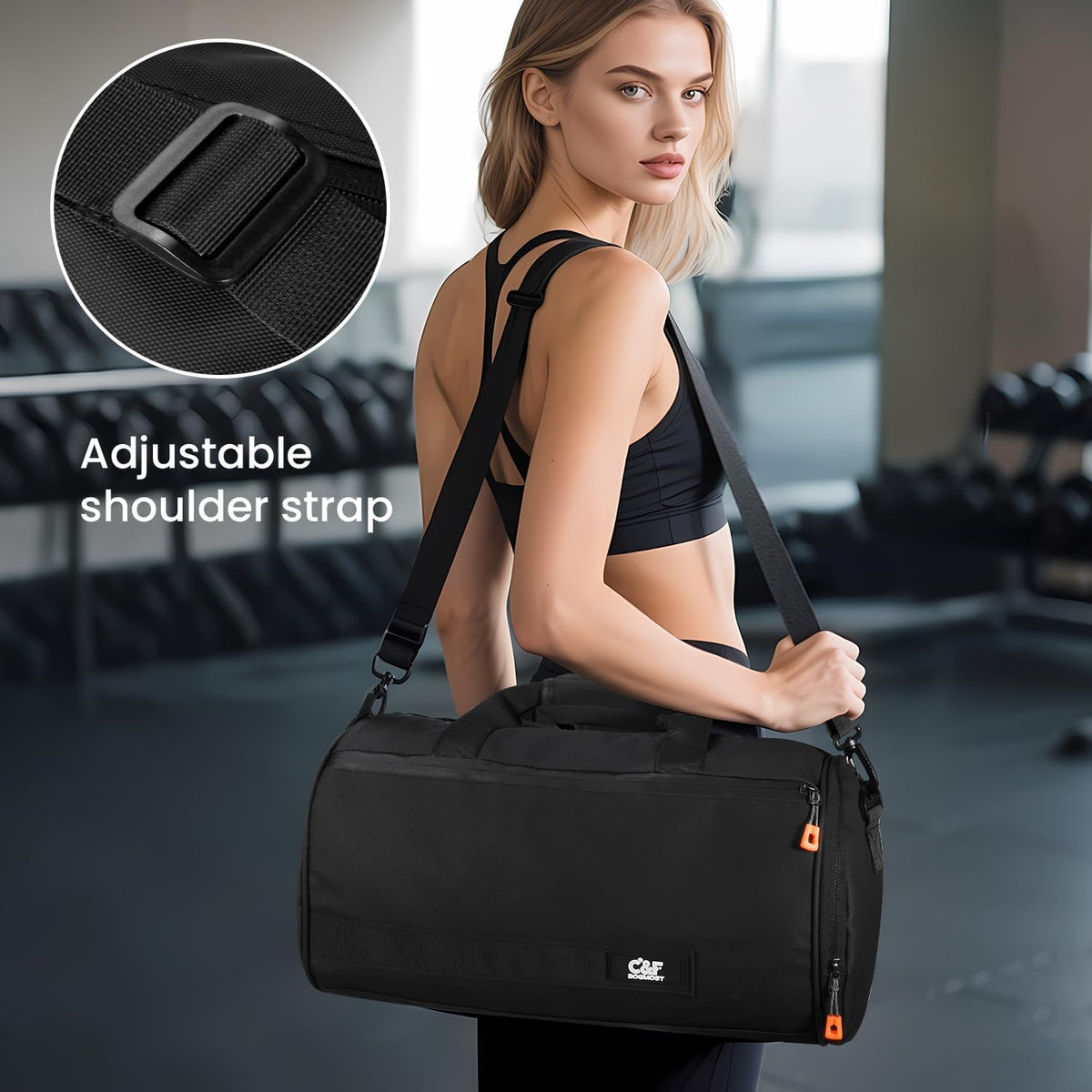 Small Gym Bag for Women & Men,Small Lightweight Duffel Bag Carry On Bags Mini Duffel Travel Bag Waterproof Sports Bags for Workout/Sport/Travel, Royal Blue,with Shoes Compartment