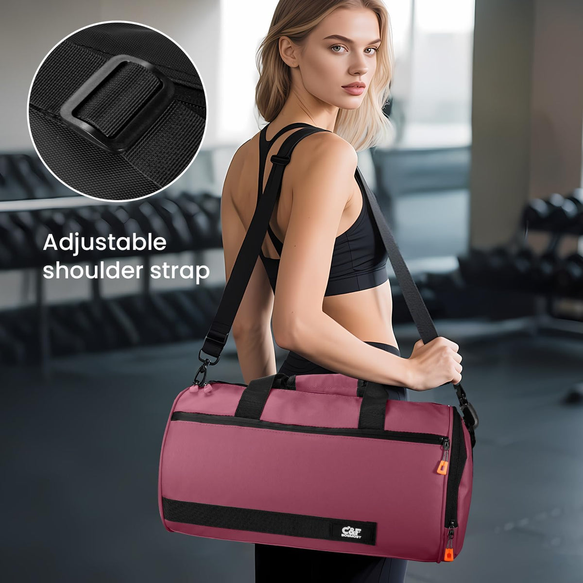 Small Gym Bag for Women & Men,Small Lightweight Duffel Bag Carry On Bags Mini Duffel Travel Bag Waterproof Sports Bags for Workout/Sport/Travel, Royal Blue,with Shoes Compartment