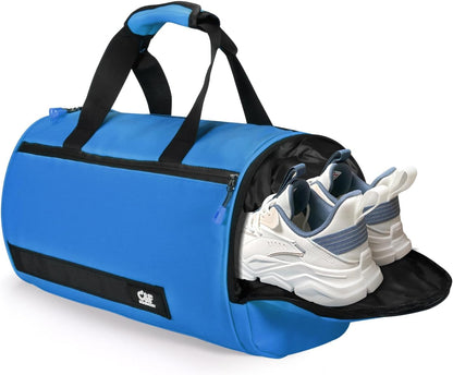 Small Gym Bag for Women & Men,Small Lightweight Duffel Bag Carry On Bags Mini Duffel Travel Bag Waterproof Sports Bags for Workout/Sport/Travel, Royal Blue,with Shoes Compartment