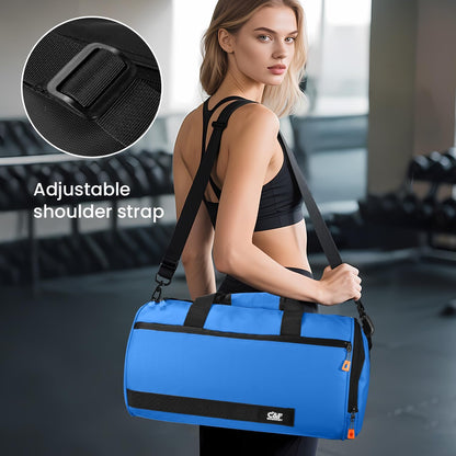 Small Gym Bag for Women & Men,Small Lightweight Duffel Bag Carry On Bags Mini Duffel Travel Bag Waterproof Sports Bags for Workout/Sport/Travel, Royal Blue,with Shoes Compartment