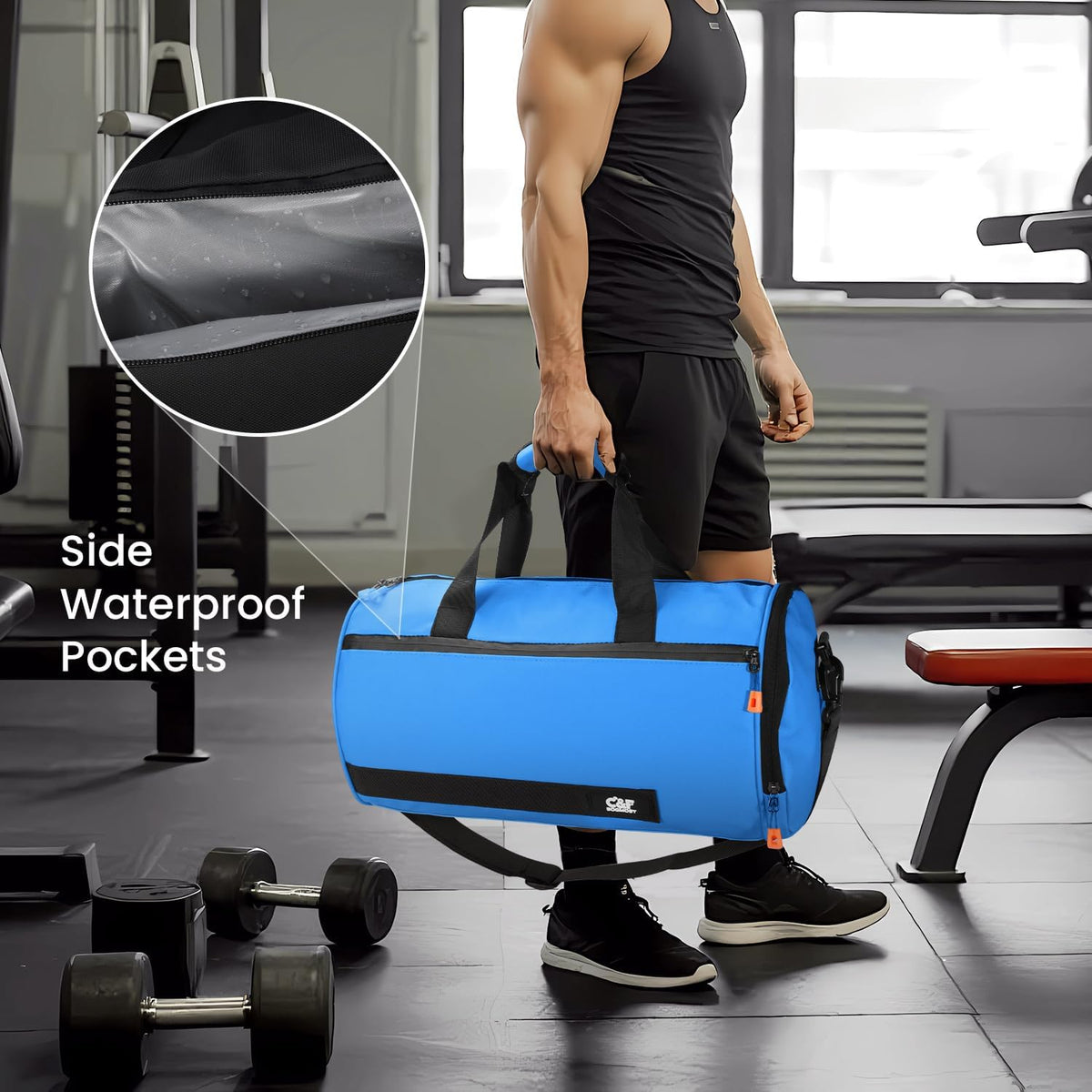 Small Gym Bag for Women & Men,Small Lightweight Duffel Bag Carry On Bags Mini Duffel Travel Bag Waterproof Sports Bags for Workout/Sport/Travel, Royal Blue,with Shoes Compartment