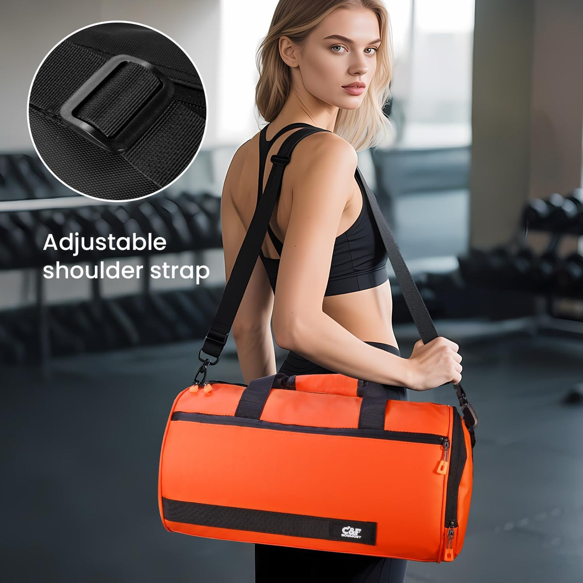 Small Gym Bag for Women & Men,Small Lightweight Duffel Bag Carry On Bags Mini Duffel Travel Bag Waterproof Sports Bags for Workout/Sport/Travel, Royal Blue,with Shoes Compartment