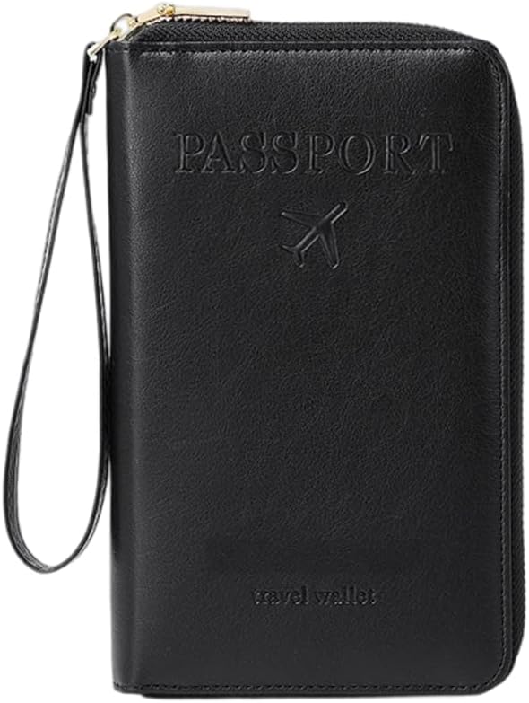 Multi-Functional RFID Passport Wallet, RFID Passport Holder for Wallet, Essential Travel Anti-Theft Wallet Storage Case, Anti-Theft Protective Case (Brown)