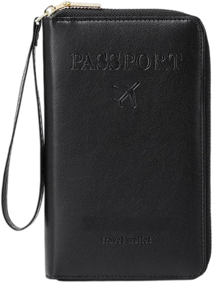 Multi-Functional RFID Passport Wallet, RFID Passport Holder for Wallet, Essential Travel Anti-Theft Wallet Storage Case, Anti-Theft Protective Case (Brown)