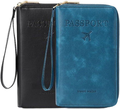 Multi-Functional RFID Passport Wallet, RFID Passport Holder for Wallet, Essential Travel Anti-Theft Wallet Storage Case, Anti-Theft Protective Case (Brown)