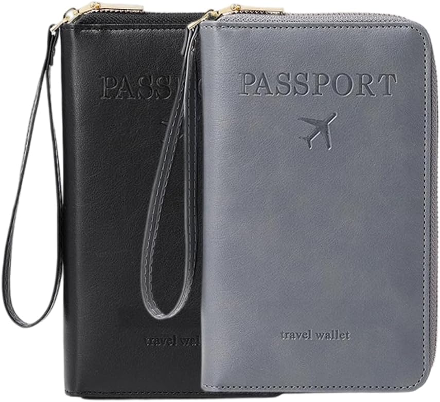 Multi-Functional RFID Passport Wallet, RFID Passport Holder for Wallet, Essential Travel Anti-Theft Wallet Storage Case, Anti-Theft Protective Case (Brown)