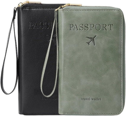 Multi-Functional RFID Passport Wallet, RFID Passport Holder for Wallet, Essential Travel Anti-Theft Wallet Storage Case, Anti-Theft Protective Case (Brown)