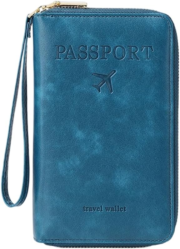 Multi-Functional RFID Passport Wallet, RFID Passport Holder for Wallet, Essential Travel Anti-Theft Wallet Storage Case, Anti-Theft Protective Case (Brown)