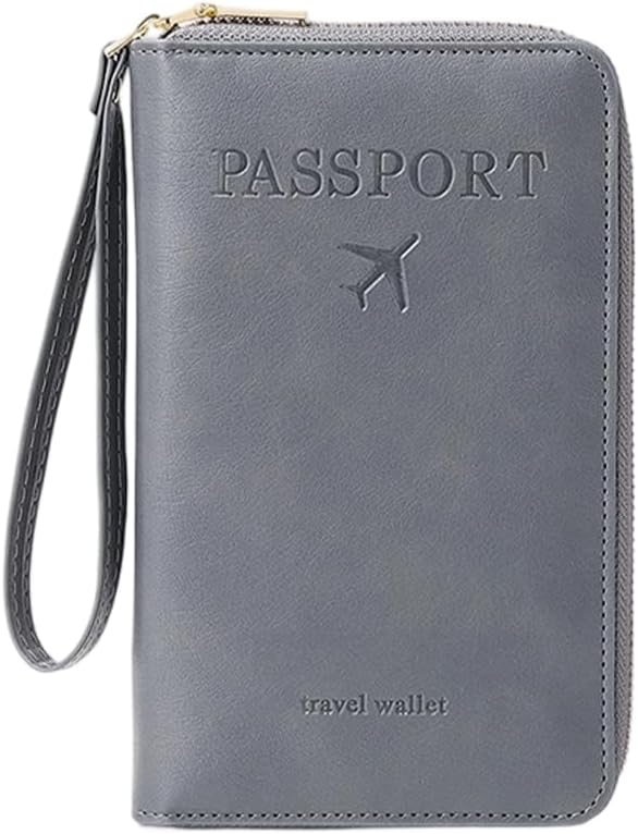 Multi-Functional RFID Passport Wallet, RFID Passport Holder for Wallet, Essential Travel Anti-Theft Wallet Storage Case, Anti-Theft Protective Case (Brown)