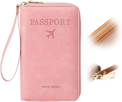 Multi-Functional RFID Passport Wallet, RFID Passport Holder for Wallet, Essential Travel Anti-Theft Wallet Storage Case, Anti-Theft Protective Case (Brown)