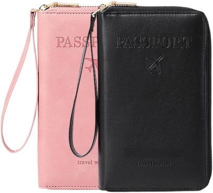 Multi-Functional RFID Passport Wallet, RFID Passport Holder for Wallet, Essential Travel Anti-Theft Wallet Storage Case, Anti-Theft Protective Case (Brown)