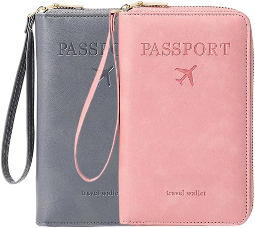 Multi-Functional RFID Passport Wallet, RFID Passport Holder for Wallet, Essential Travel Anti-Theft Wallet Storage Case, Anti-Theft Protective Case (Brown)