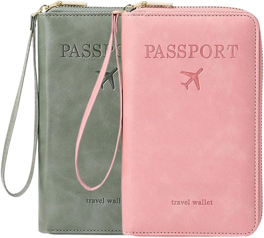 Multi-Functional RFID Passport Wallet, RFID Passport Holder for Wallet, Essential Travel Anti-Theft Wallet Storage Case, Anti-Theft Protective Case (Brown)