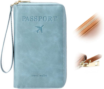 Multi-Functional RFID Passport Wallet, RFID Passport Holder for Wallet, Essential Travel Anti-Theft Wallet Storage Case, Anti-Theft Protective Case (Brown)