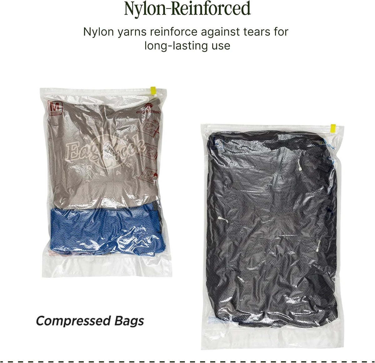 Pack-It Compression Bags for Travel Set - Featuring One-Way Pressure Valve & Zip - For Efficient Travel Bag Packing - Water Resistant - Clear - Medium/Large