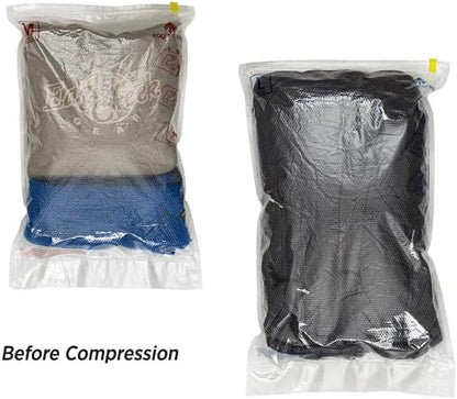 Pack-It Compression Bags for Travel Set - Featuring One-Way Pressure Valve & Zip - For Efficient Travel Bag Packing - Water Resistant - Clear - Medium/Large