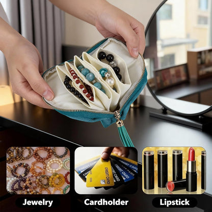 2Pcs Travel Jewelry Case, Small Jewelry Travel Case, Small Jewelry Box with Multiple Compartments, Travel Jewelry Case Small for Necklace Bracelet Rings Storage, Portable Organizer for Travel Use