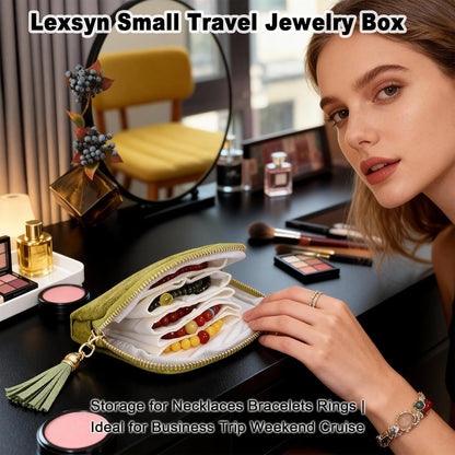 2Pcs Travel Jewelry Case, Small Jewelry Travel Case, Small Jewelry Box with Multiple Compartments, Travel Jewelry Case Small for Necklace Bracelet Rings Storage, Portable Organizer for Travel Use
