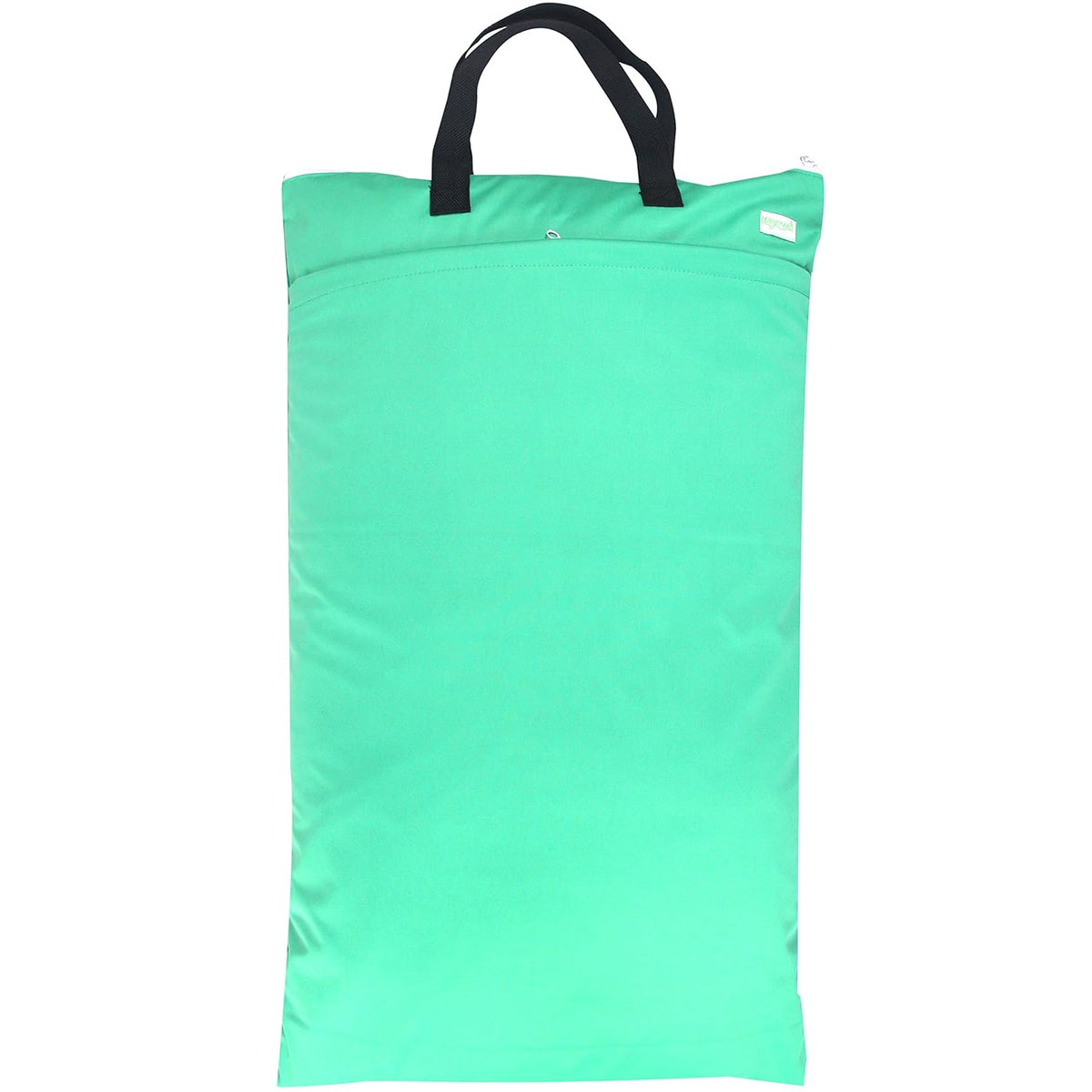 Reusable Hanging Wet Dry Cloth Diaper Bag (Checkerboard Grey, Mint Green)