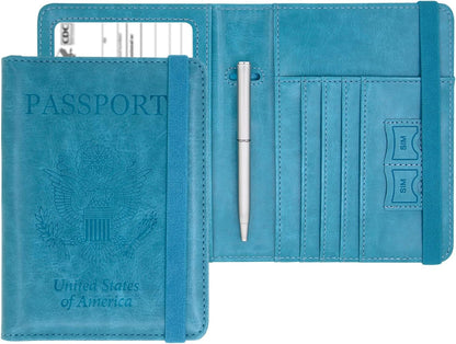 Trackable Passport Holder for Travel, RFID Blocking Card Wallet, Apple MFi Certified Smart Passport Cover Works with Find My, Rechargeable Travel Wallet with Lanyard, PU Leather, Black
