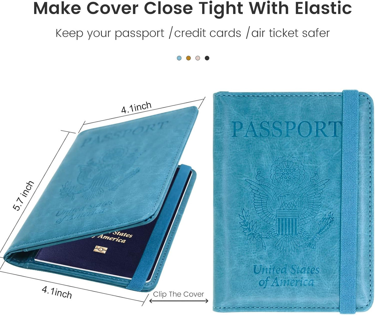 Trackable Passport Holder for Travel, RFID Blocking Card Wallet, Apple MFi Certified Smart Passport Cover Works with Find My, Rechargeable Travel Wallet with Lanyard, PU Leather, Black