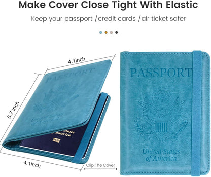 Trackable Passport Holder for Travel, RFID Blocking Card Wallet, Apple MFi Certified Smart Passport Cover Works with Find My, Rechargeable Travel Wallet with Lanyard, PU Leather, Black