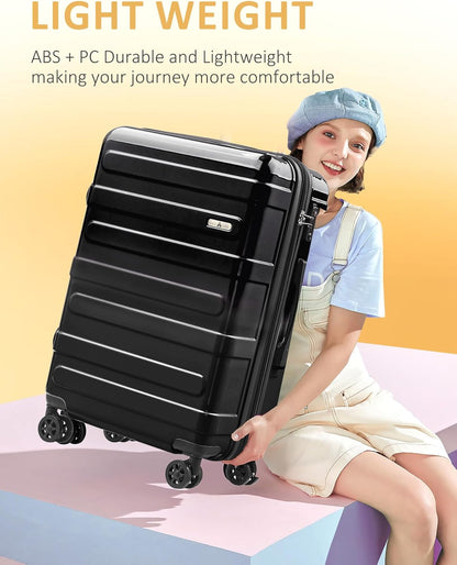 Carry on Luggage 22x14x9 Airline Approved-20 Inch Hardside Suitcase with Wheels TSA Lock, PC+ABS Lightweight Carry on Suitcases for Women and Men