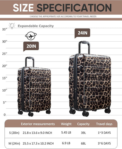 Carry on Luggage 22x14x9 Airline Approved-20 Inch Hardside Suitcase with Wheels TSA Lock, PC+ABS Lightweight Carry on Suitcases for Women and Men