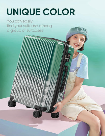 Carry on Luggage 22x14x9 Airline Approved-20 Inch Hardside Suitcase with Wheels TSA Lock, PC+ABS Lightweight Carry on Suitcases for Women and Men
