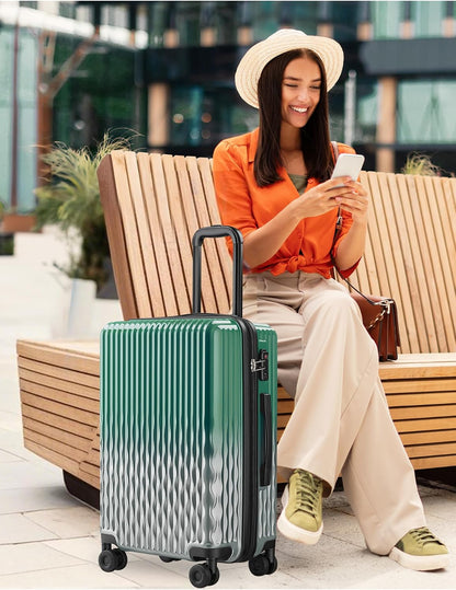 Carry on Luggage 22x14x9 Airline Approved-20 Inch Hardside Suitcase with Wheels TSA Lock, PC+ABS Lightweight Carry on Suitcases for Women and Men