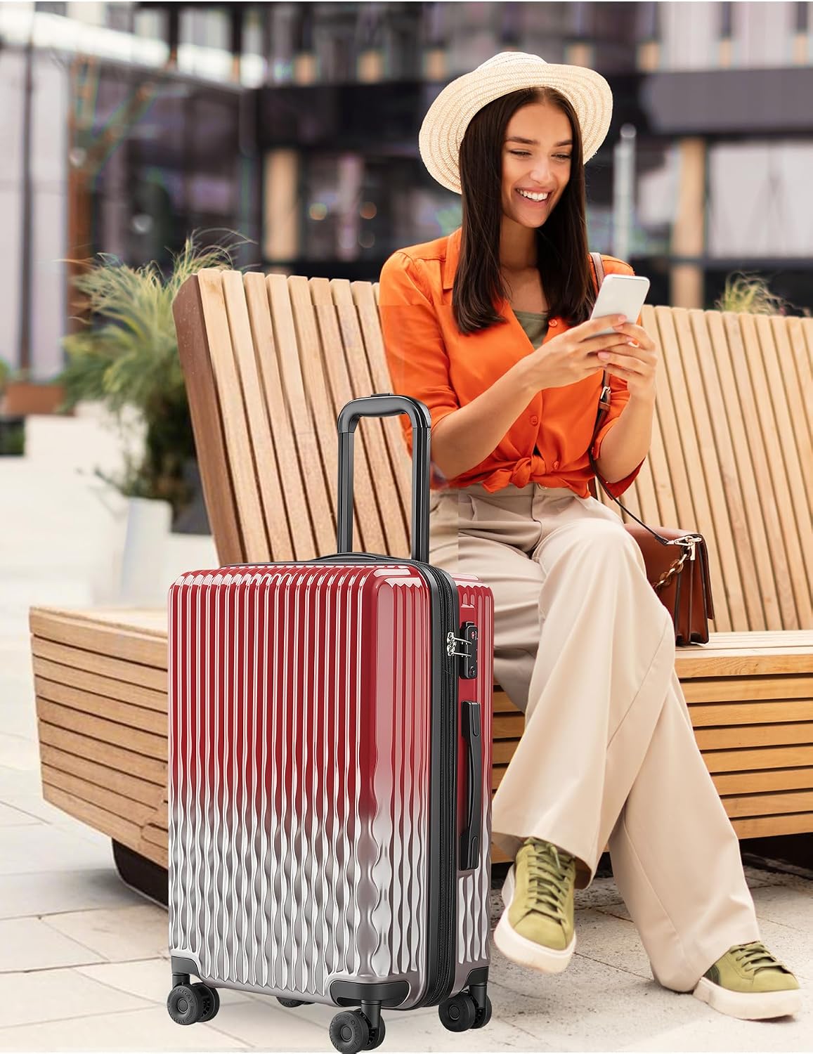 Carry on Luggage 22x14x9 Airline Approved-20 Inch Hardside Suitcase with Wheels TSA Lock, PC+ABS Lightweight Carry on Suitcases for Women and Men