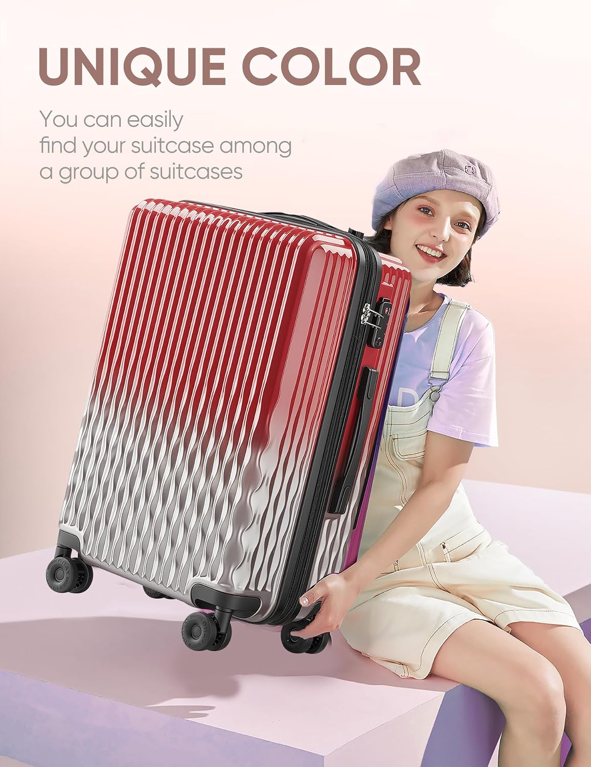 Carry on Luggage 22x14x9 Airline Approved-20 Inch Hardside Suitcase with Wheels TSA Lock, PC+ABS Lightweight Carry on Suitcases for Women and Men