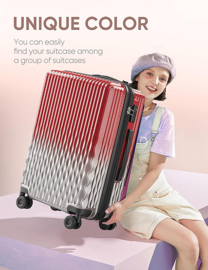 Carry on Luggage 22x14x9 Airline Approved-20 Inch Hardside Suitcase with Wheels TSA Lock, PC+ABS Lightweight Carry on Suitcases for Women and Men