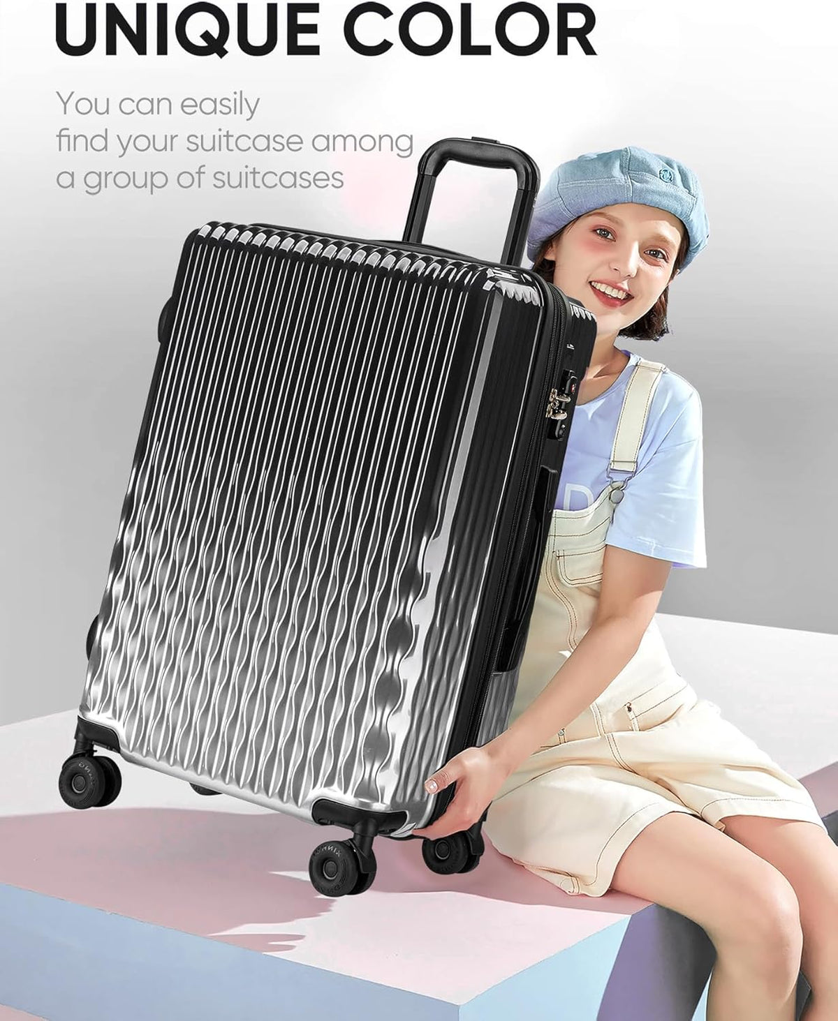 Carry on Luggage 22x14x9 Airline Approved-20 Inch Hardside Suitcase with Wheels TSA Lock, PC+ABS Lightweight Carry on Suitcases for Women and Men